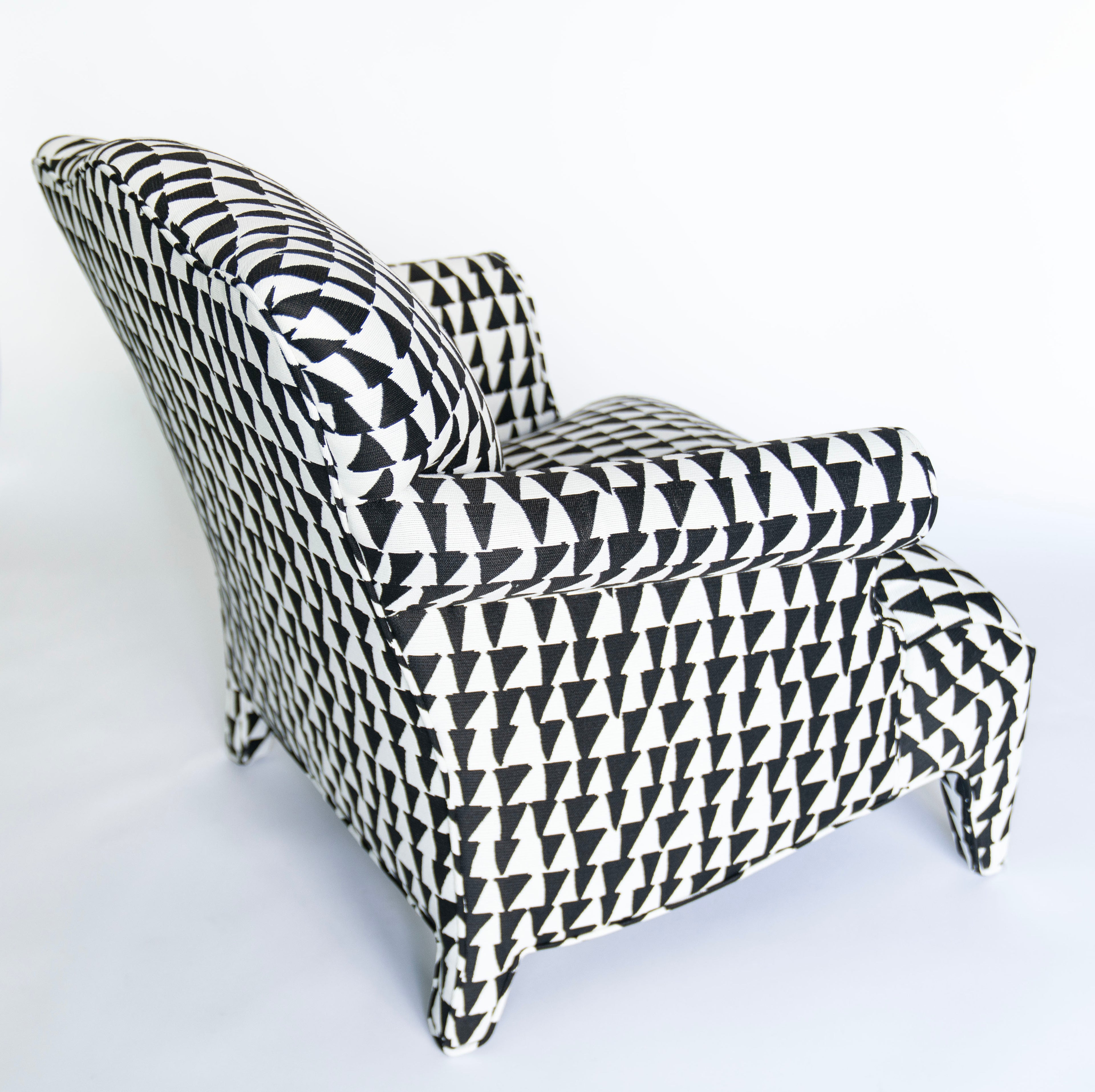 Black and White Triangle Arm Chair