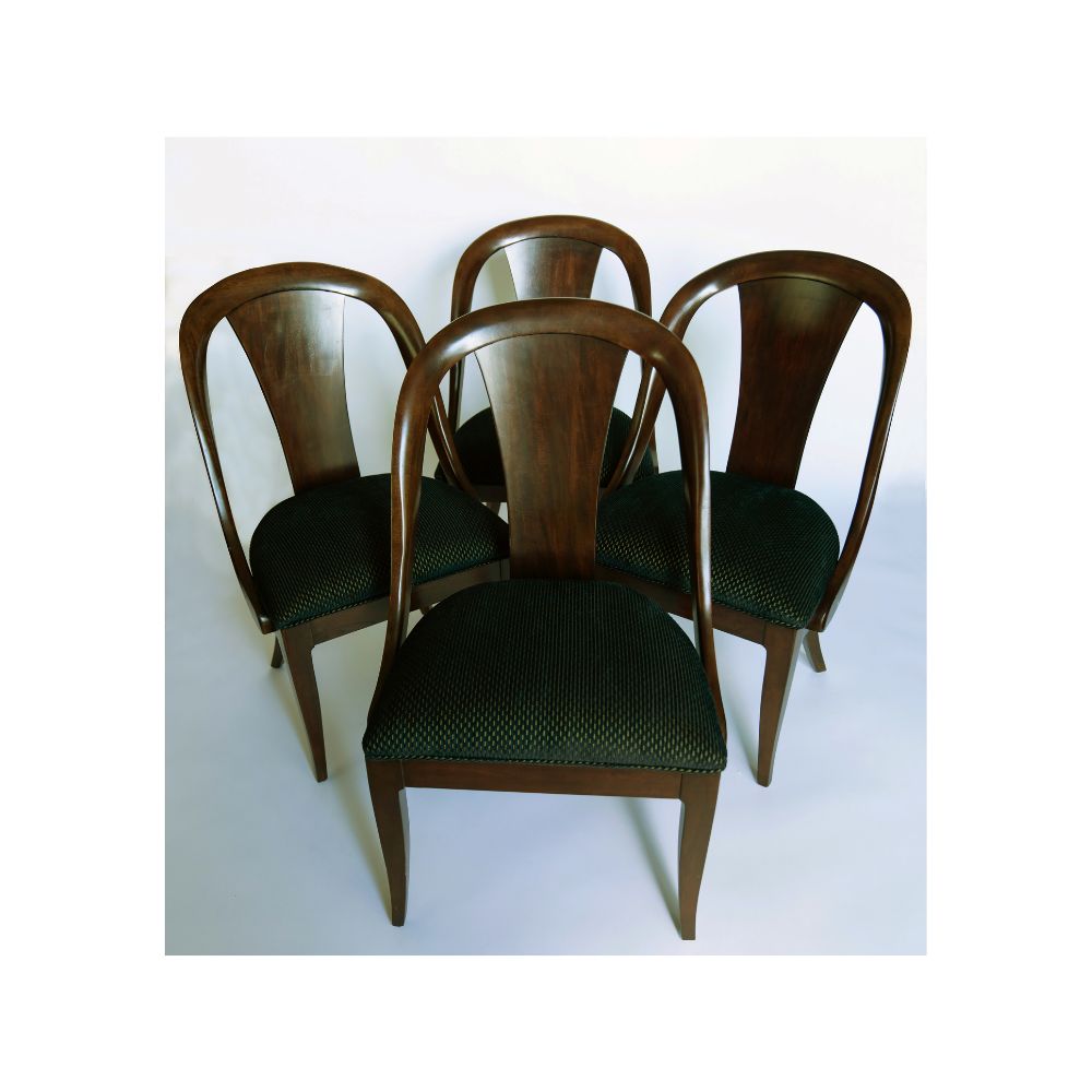 Set of Four Classic Midnight in Africa Dining Chairs