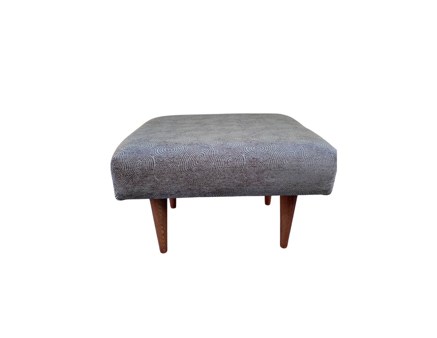 Small foot stool in  Brown Circular Fabric