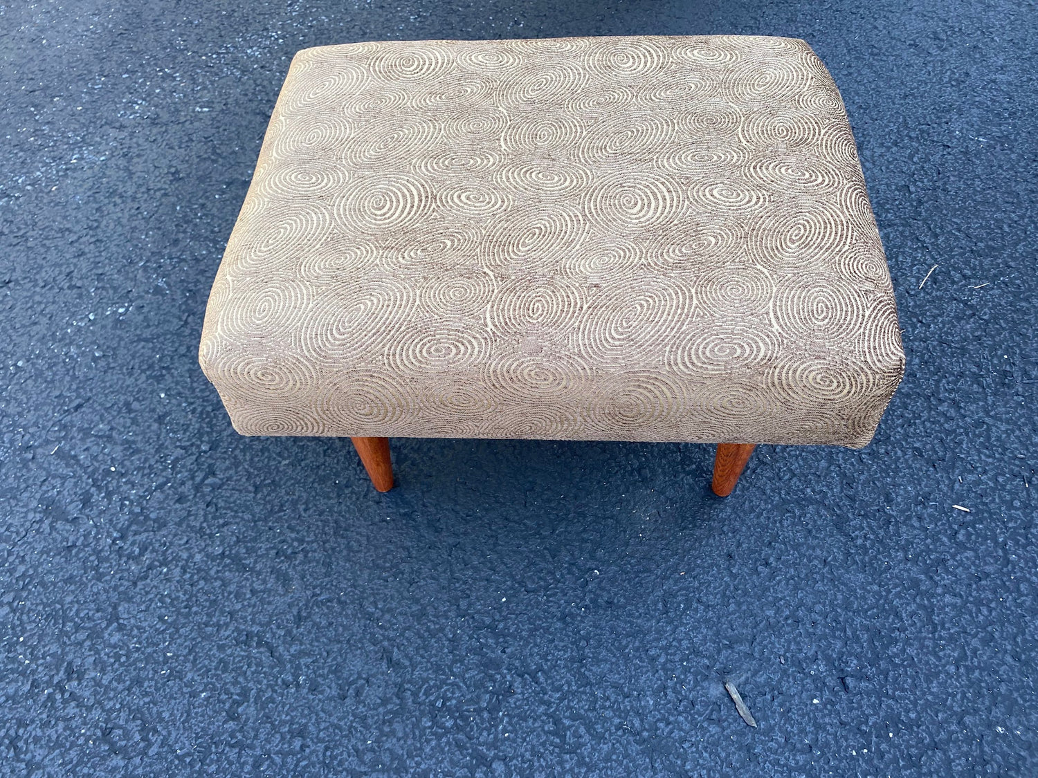 Small foot stool in  Brown Circular Fabric